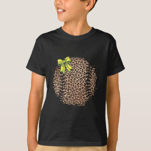 Softball Mom Leopard Coquette Bow Softball Mama Ga T-Shirt