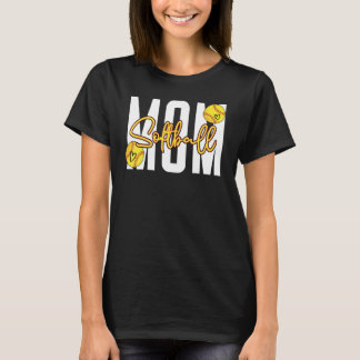 Softball Mom Letter Print Mama Mother's Day Softba T-Shirt