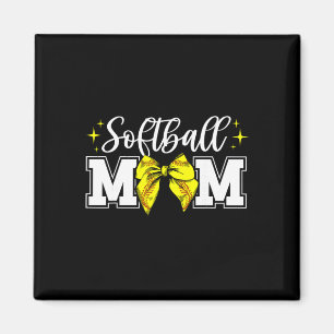 Softball Mom Of A Softball Player Mom Coquette Sof Magnet