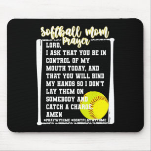 Softball Mom Prayer Game Day Baseball Christian Re Mouse Mat