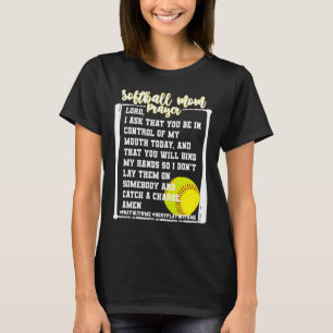 Softball Mom Prayer Game Day Baseball Christian Re T-Shirt