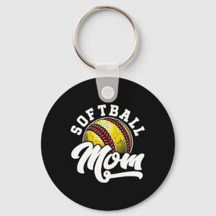 Softball Mom Softball Catcher Pitcher Mama Game Da Key Ring