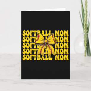 Softball Mom Softball Mama Mother's Day Coquette B Card