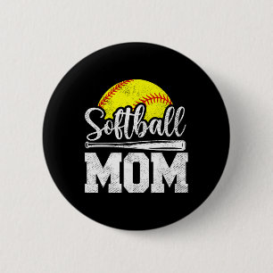 Softball Mom Softball Player Game Day Mother's Day 6 Cm Round Badge