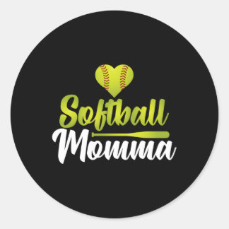 Softball Momma Mothers Day For Supportive Moms Classic Round Sticker