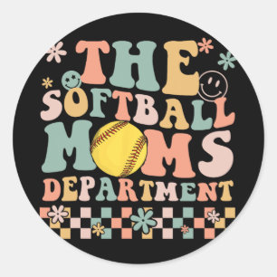 Softball Moms Department Fun Mothers Day Costume Classic Round Sticker