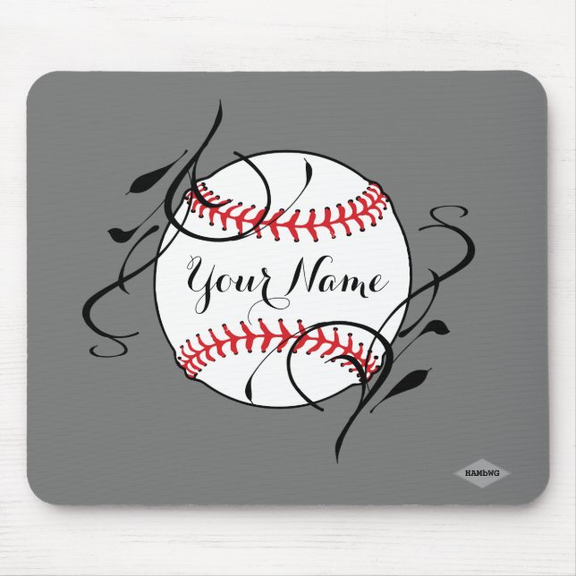 Softball Mousepad - HAMbyWG - Grey (Front)