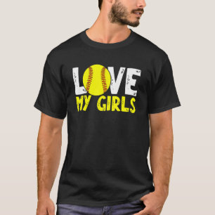 Softball Mum And Dad Ball Parents Love My Girls T-Shirt