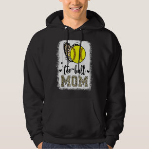 Softball Mum Ball Mum Heart Leopard Mother's Day M Hoodie