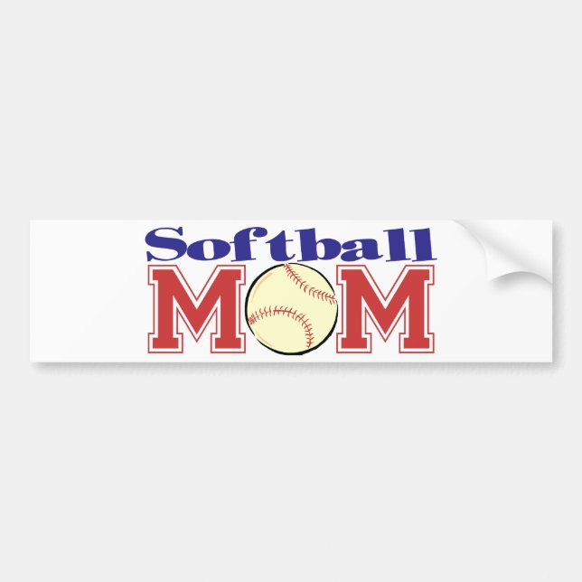 Softball Mum Bumper Sticker (Front)