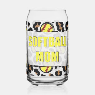 Softball mum can glass