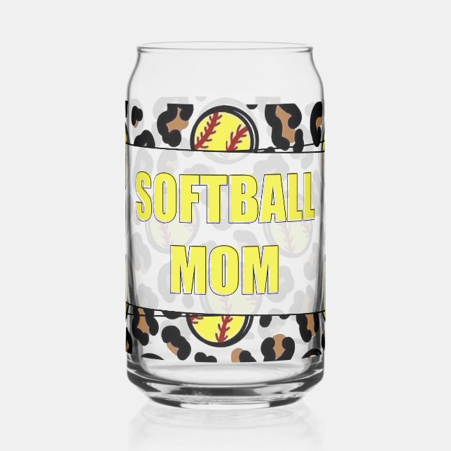 Softball mum can glass (Left)