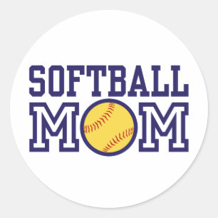 Softball Mum Classic Round Sticker