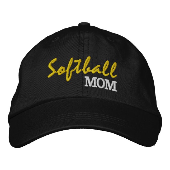Softball Mum Embroidered Cap, Sports Theme Hat (Front)