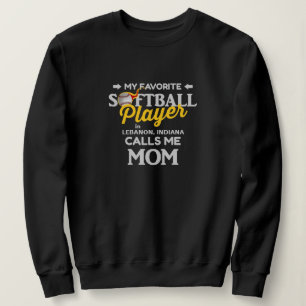Softball Mum Favourite Player Personalised Black Sweatshirt