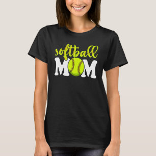 Softball Mum For Women Mothers Day V Neck T-Shirt