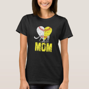 Softball Mum For Women Pitcher Catcher Mother's D T-Shirt