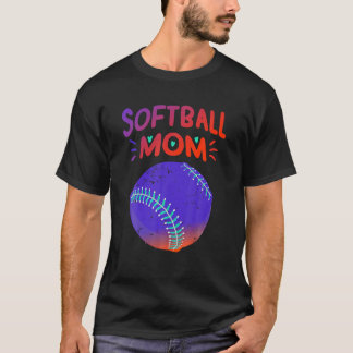 Softball Mum Funny Baseball Player Sports Supporte T-Shirt