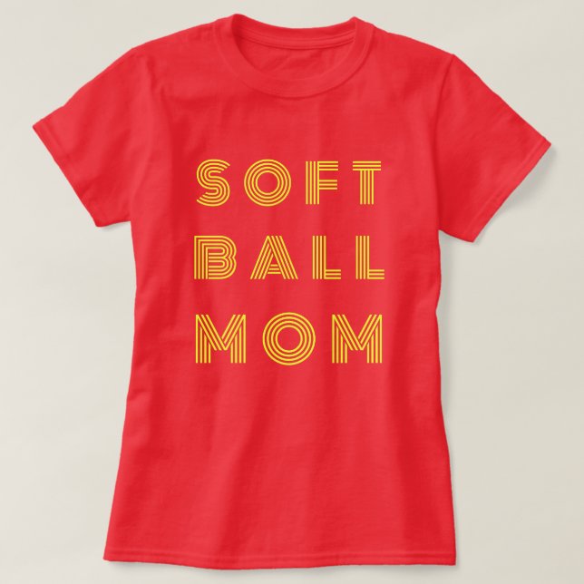 Softball Mum | Game Day | Softball Mama Black T-Shirt (Design Front)