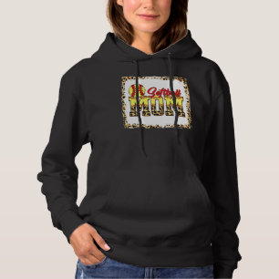Softball Mum Leopard Bleached Mum Mama Mother's Da Hoodie
