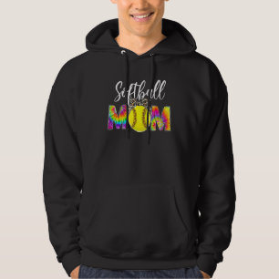 Softball Mum Leopard Tie Dye Softball Game Day Mot Hoodie