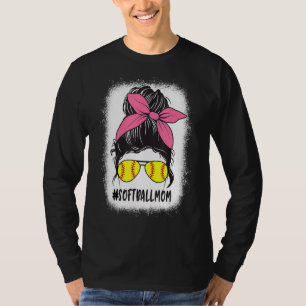 Softball Mum Life Softball Game Day Vibes Mothers T-Shirt