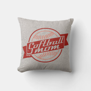 Softball Mum Name & Number Pillow Cushion