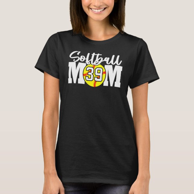 Softball Mum Number 39 T-Shirt (Front)