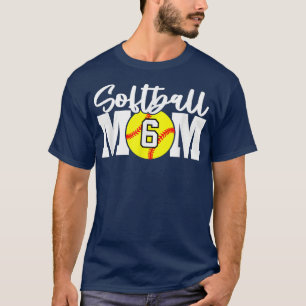 Softball Mum Number 6 T-Shirt