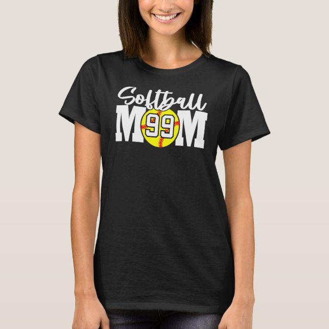 Softball Mum Number 99 T-Shirt (Front)