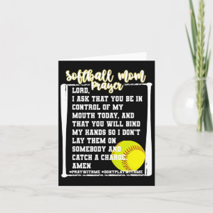 Softball Mum Prayer Game Day Baseball Christian Re Card