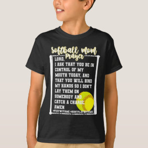 Softball Mum Prayer Game Day Baseball Christian Re T-Shirt