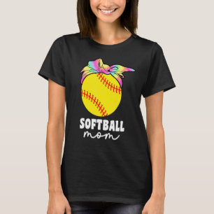 Softball Mum Tie Dye For Women Catcher Pitcher Pit T-Shirt