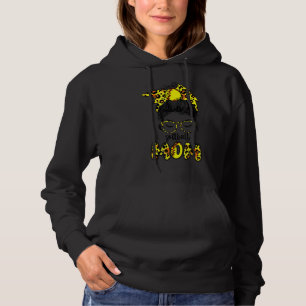 Softball Mum With Leopard And Messy Bun Mother's D Hoodie