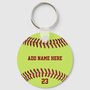 Softball Name Number Customised Key Ring