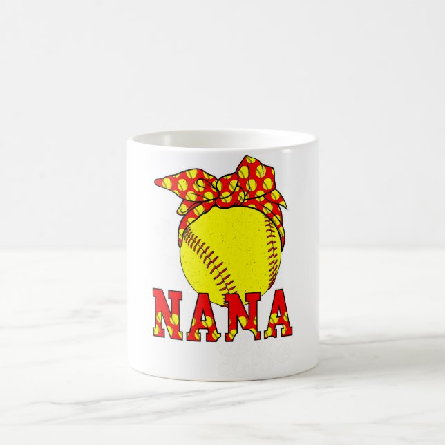 Softball Nana Life Grandma Nana Of A Softball Play Coffee Mug (Center)