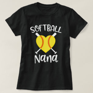 Softball Nana Womens Grandma Granddaughter game T-Shirt