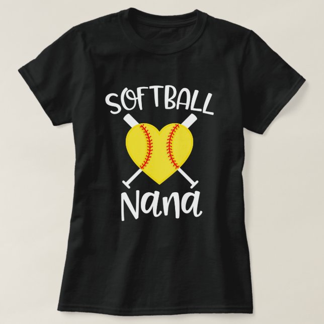 Softball Nana Womens Grandma Granddaughter game T-Shirt (Design Front)
