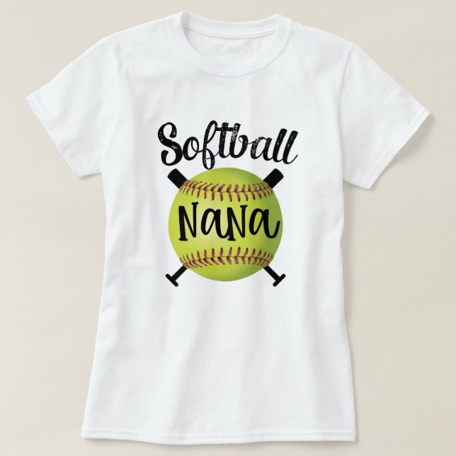 Softball Nana Womens Grandma Granddaughter game T-Shirt (Design Front)