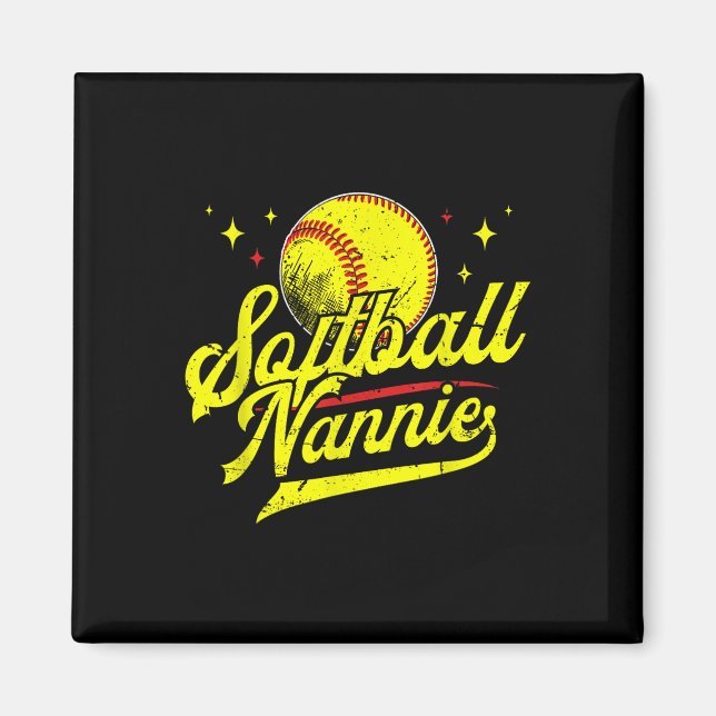 Softball Nannie Of A Softball Player Nannie  Magnet (Front)
