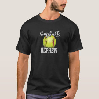 Softball Nephew Vintage Softball Family Matching T-Shirt