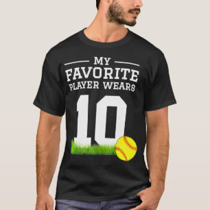 Softball Number 10 Fan Shirt Mum Dad Grandma Siste