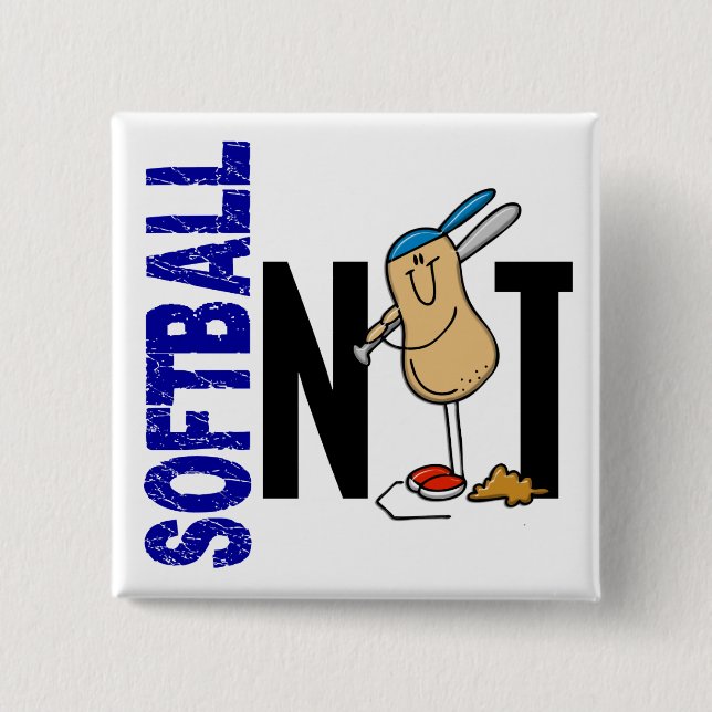 Softball Nut 1 15 Cm Square Badge (Front)