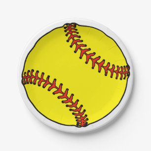 Softball Party Paper Plates
