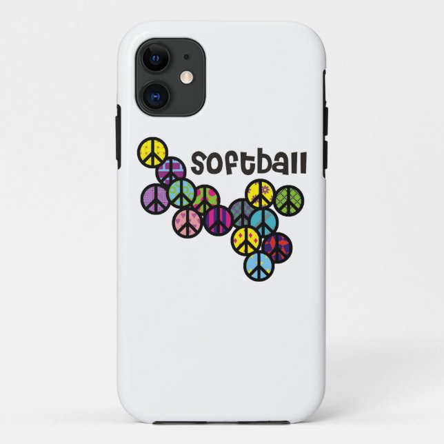 Softball Peace Signs Filled Case-Mate iPhone Case (Back)