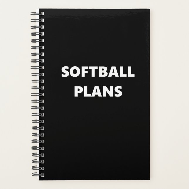 Softball Planner Sports Theme Softball Plans (Front)