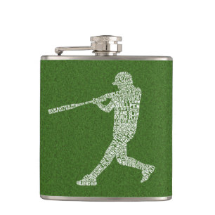 Softball Player Ball Player Typographic Mug Hip Flask
