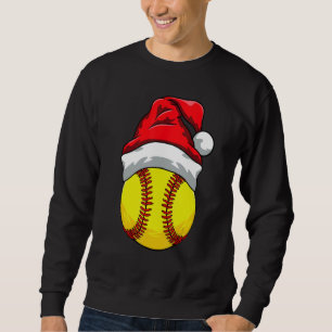 Softball Player Christmas Sport Santa Hat Xmas Nat Sweatshirt