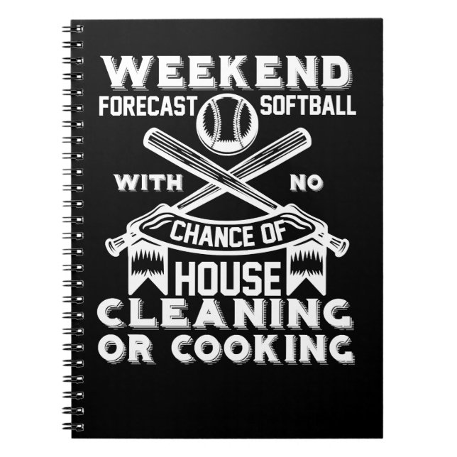 Softball Player Coach Fan Funny Quotes 71 player Notebook (Front)