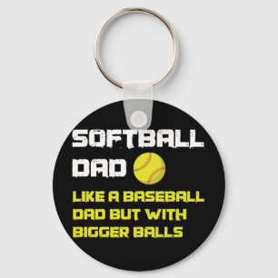 Softball Player Dad Humour Key Ring